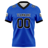 Custom Blue Black Football Jersey Personalized Football Shirts for Men Women  Printed Team Name Number Logo