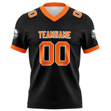 Custom Black Orange Football Jersey Personalized Football Shirts for Men Women  Printed Team Name Number Logo