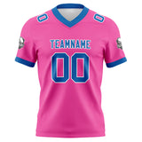 Custom Pink Blue Football Jersey Personalized Football Shirts for Men Women  Printed Team Name Number Logo