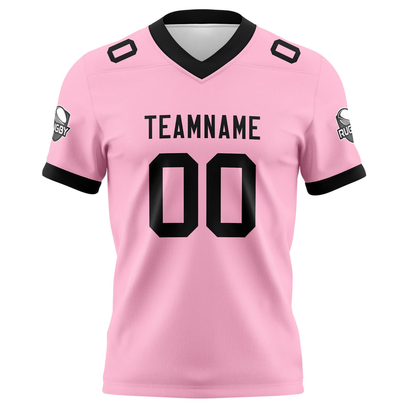 Custom Pink Black Football Jersey Personalized Football Shirts for Men Women  Printed Team Name Number Logo