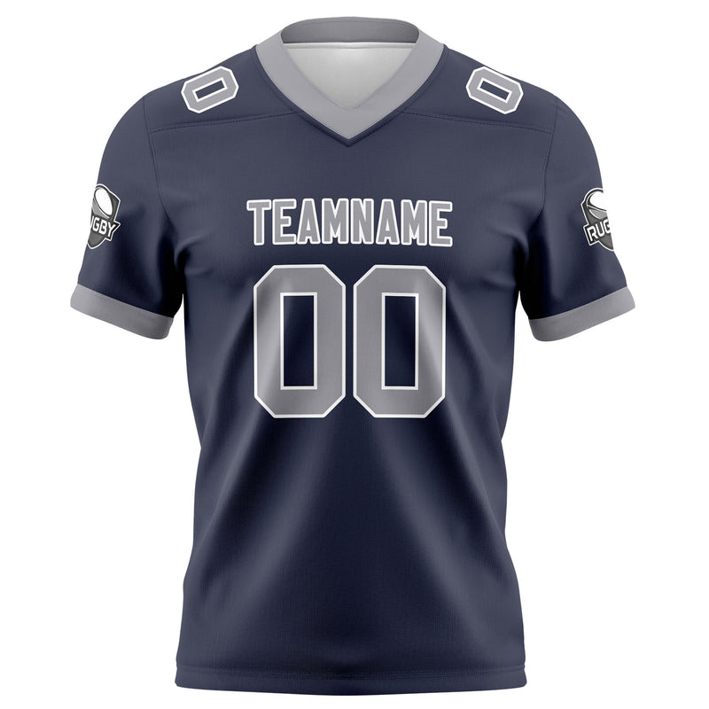 Custom Navy Gray Football Jersey Personalized Football Shirts for Men Women  Printed Team Name Number Logo