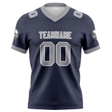 Custom Navy Gray Football Jersey Personalized Football Shirts for Men Women  Printed Team Name Number Logo