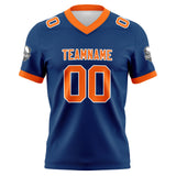 Custom Blue Orange Football Jersey Personalized Football Shirts for Men Women  Printed Team Name Number Logo
