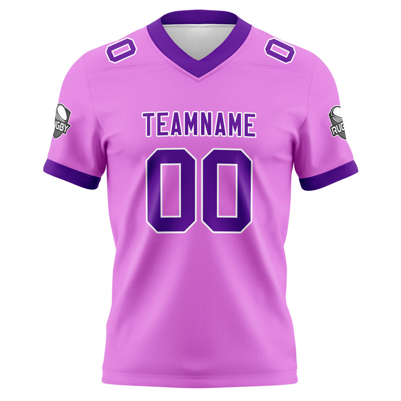 Custom Pink Purple Football Jersey Personalized Football Shirts for Men Women  Printed Team Name Number Logo
