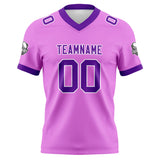 Custom Pink Purple Football Jersey Personalized Football Shirts for Men Women  Printed Team Name Number Logo