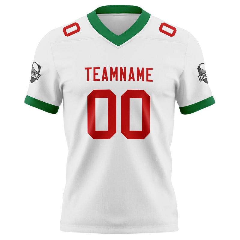 Custom White Pink Football Jersey Personalized Football Shirts for Men Women  Printed Team Name Number Logo