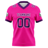 Custom Pink Purple Football Jersey Personalized Football Shirts for Men Women  Printed Team Name Number Logo