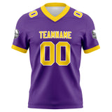 Custom Purple Yellow Football Jersey Personalized Football Shirts for Men Women  Printed Team Name Number Logo