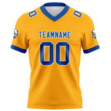 Custom Yellow Blue Football Jersey Personalized Football Shirts for Men Women  Printed Team Name Number Logo