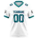 Custom White Aqua Football Jersey Personalized Football Shirts for Men Women  Printed Team Name Number Logo