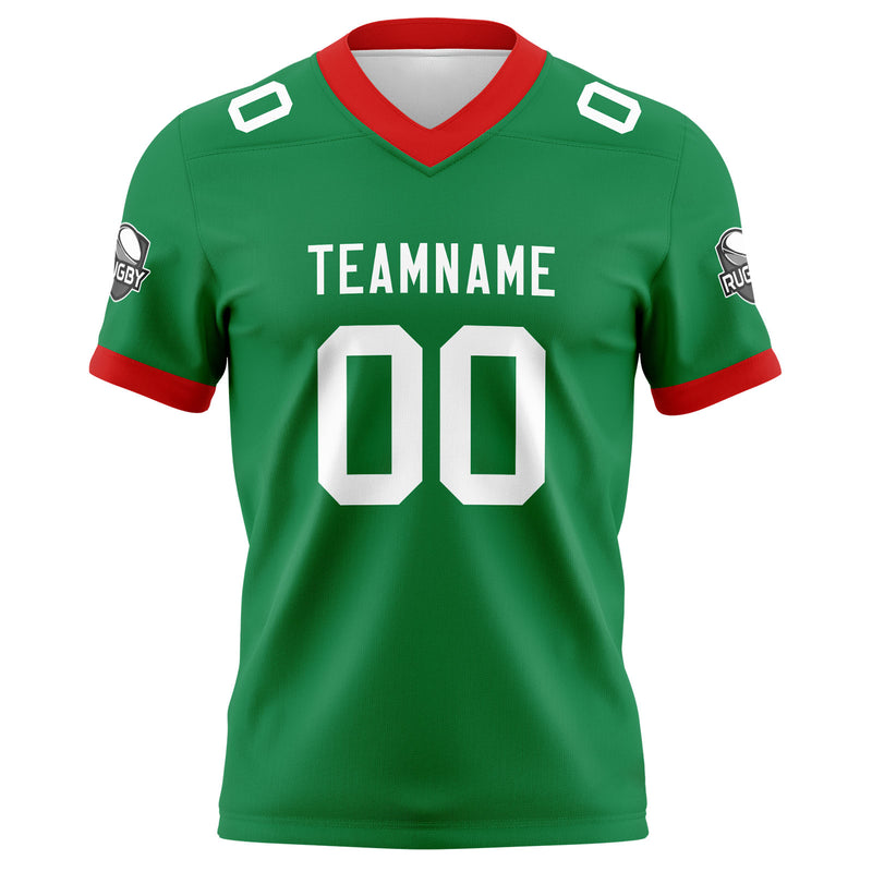 Custom Green White Football Jersey Personalized Football Shirts for Men Women  Printed Team Name Number Logo