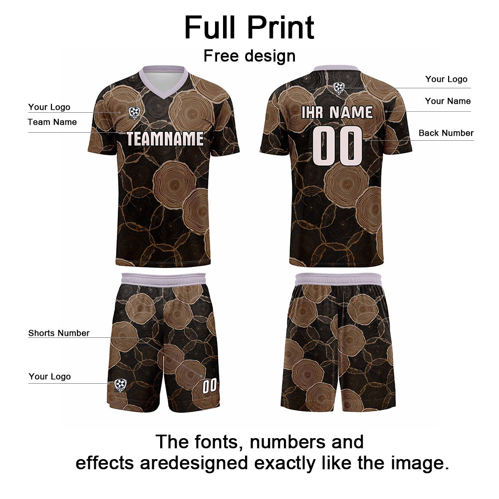 Custom Black Brown Jerseys for Men Women Personalized Soccer Uniforms for Adult and Kid enthsush