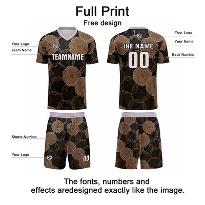 Custom Black Brown Jerseys for Men Women Personalized Soccer Uniforms for Adult and Kid enthsush