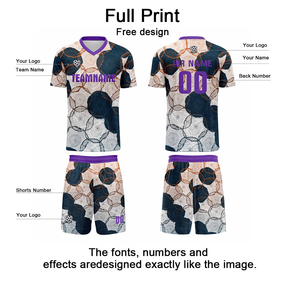 Custom Purple Dark Blue Jerseys for Men Women Personalized Soccer Uniforms for Adult and Kid enthsush