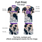 Custom Purple Dark Blue Jerseys for Men Women Personalized Soccer Uniforms for Adult and Kid