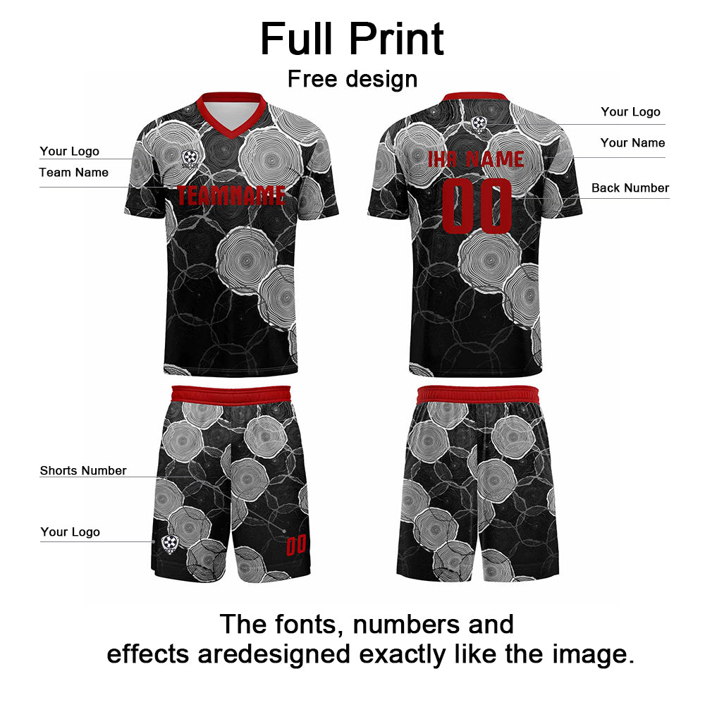 Custom Red Ash Jerseys for Men Women Personalized Soccer Uniforms for Adult and Kid enthsush