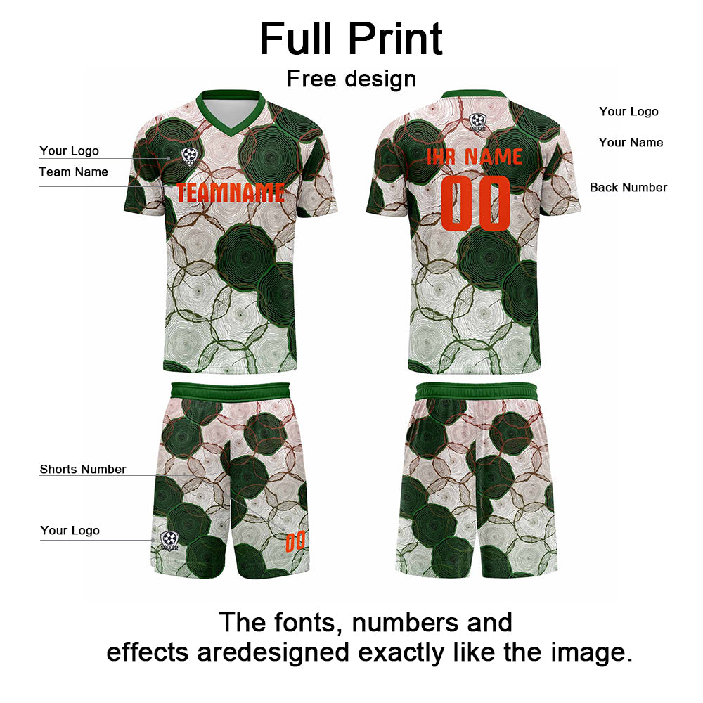 Custom Dark Green Red Jerseys for Men Women Personalized Soccer Uniforms for Adult and Kid enthsush