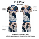 Custom Dark Blue Orange Jerseys for Men Women Personalized Soccer Uniforms for Adult and Kid