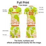 Custom Green Orange Jerseys for Men Women Personalized Soccer Uniforms for Adult and Kid