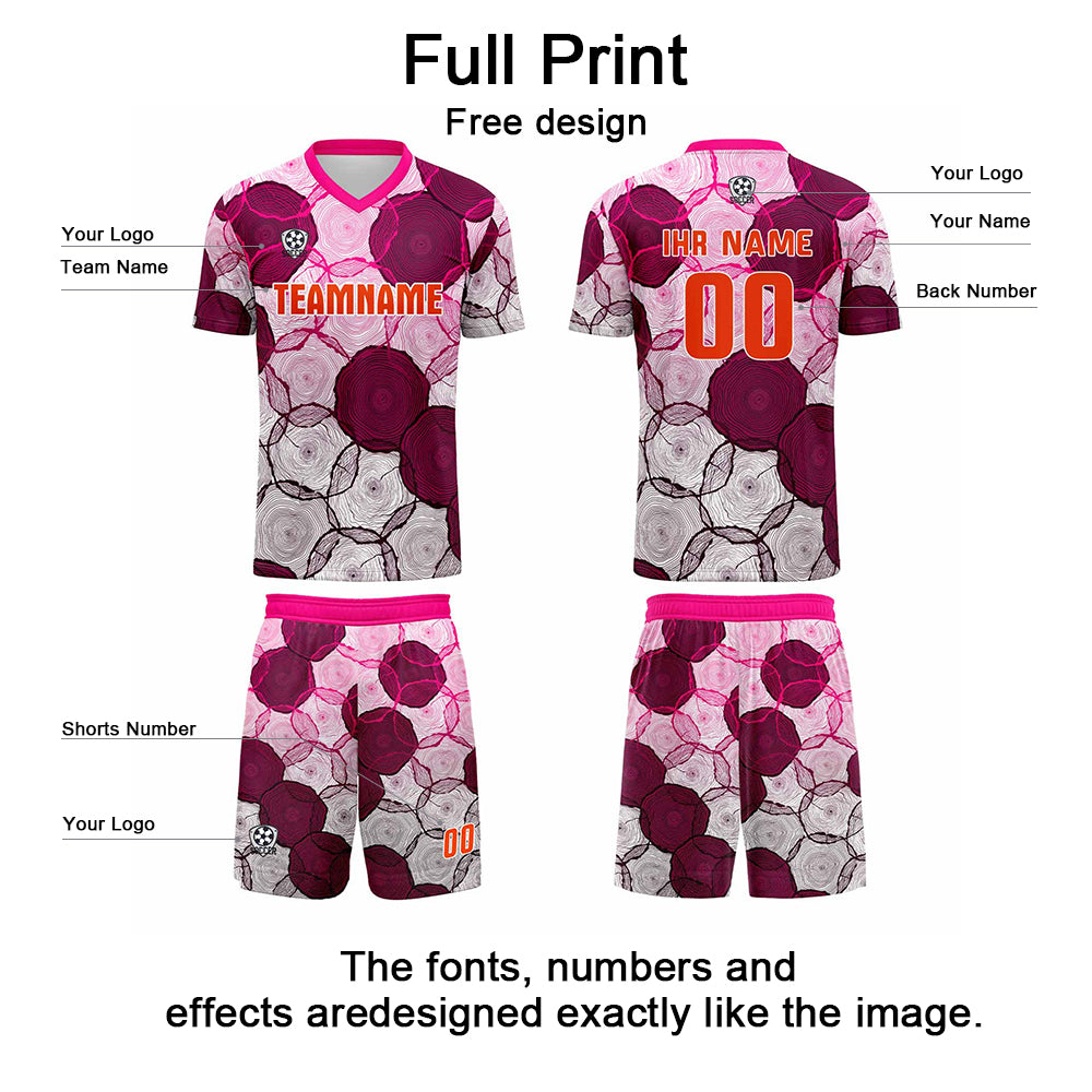 Custom Dark Purple Pink Jerseys for Men Women Personalized Soccer Uniforms for Adult and Kid enthsush