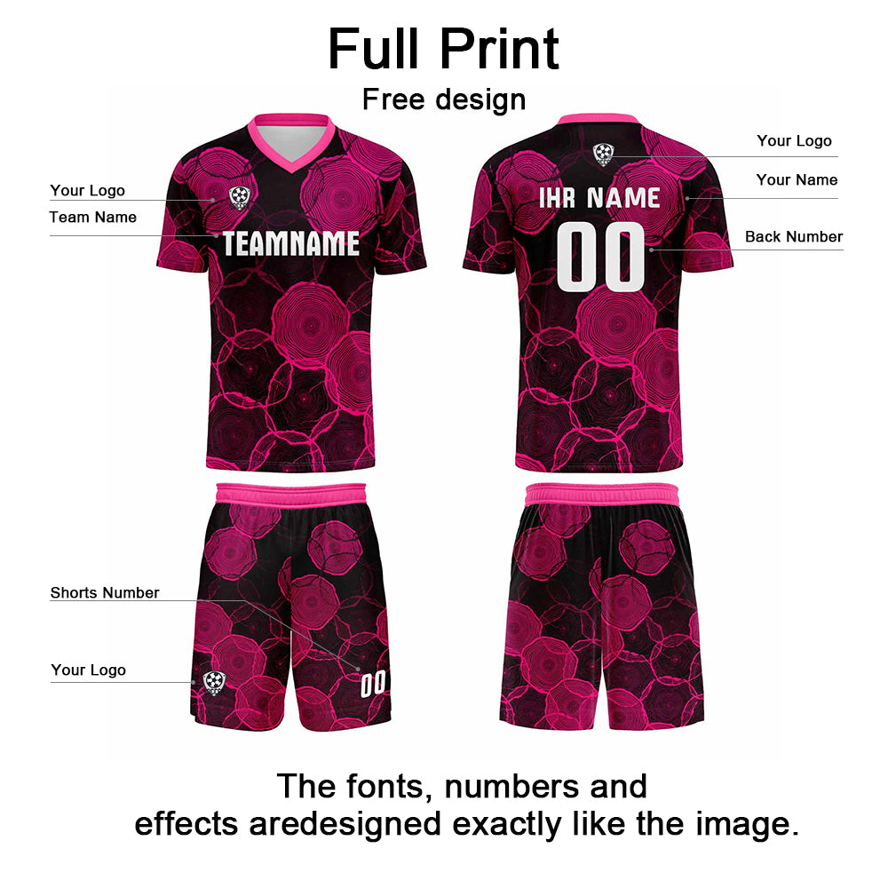 Custom  Black Powder Jerseys for Men Women Personalized Soccer Uniforms for Adult and Kid enthsush