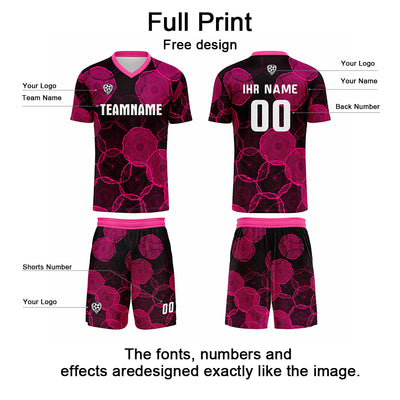 Custom  Black Powder Jerseys for Men Women Personalized Soccer Uniforms for Adult and Kid enthsush