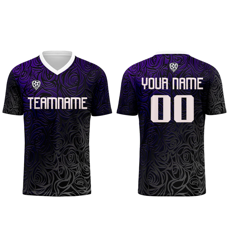 Custom Purple Silver Jerseys for Men Women Personalized Soccer Uniforms for Adult and Kid