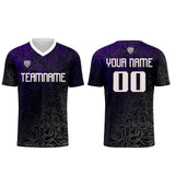 Custom Purple Silver Jerseys for Men Women Personalized Soccer Uniforms for Adult and Kid