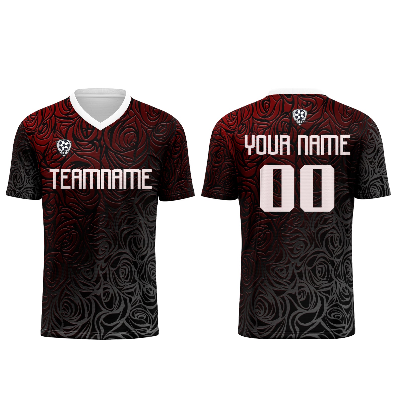 Custom Red Silver Jerseys for Men Women Personalized Soccer Uniforms for Adult and Kid enthsush