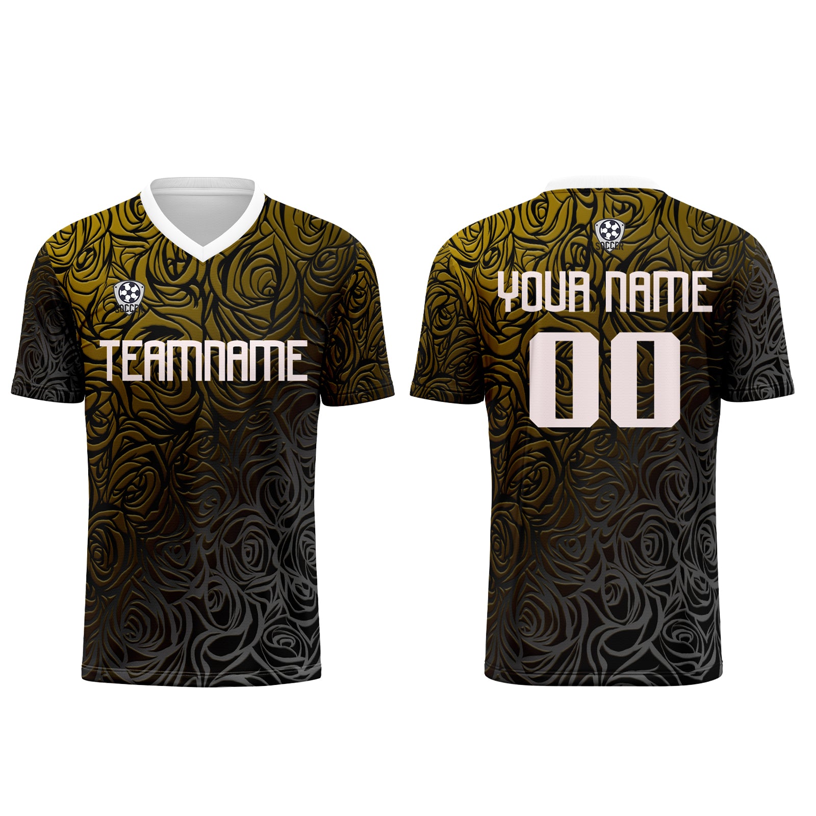 Custom Yellow Silver Jerseys for Men Women Personalized Soccer Uniforms for Adult and Kid enthsush