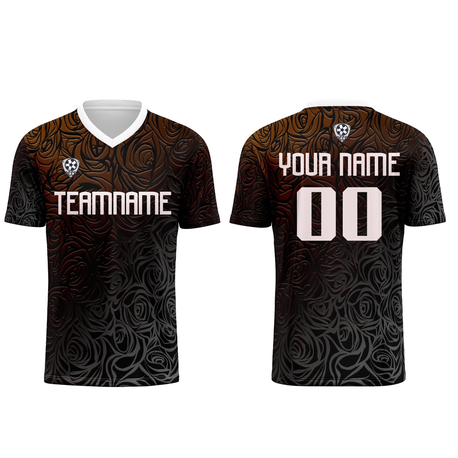 Custom Brown Silver Jerseys for Men Women Personalized Soccer Uniforms for Adult and Kid enthsush