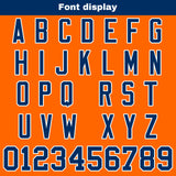 Custom Orange Blue Football Jersey Personalized Football Shirts for Men Women  Printed Team Name Number Logo