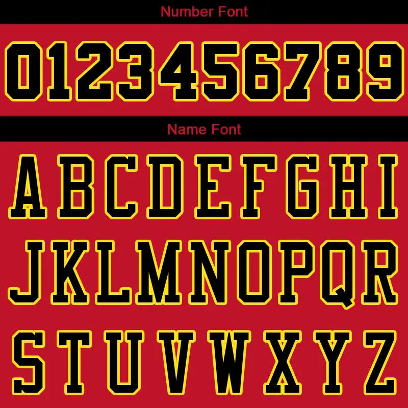 Custom Stitched Basketball Jersey for Men, Women And Kids Red-Black-Yellow enthsush
