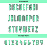 Custom White Green Football Jersey Personalized Gradient Football Shirts for Men Printed Team Name Number Logo