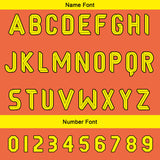 Custom Orange Yellow Football Jersey Personalized Gradient Football Shirts for Men Printed Team Name Number Logo