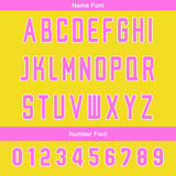 Custom Pink Yellow Football Jersey Personalized Gradient Football Shirts for Men Printed Team Name Number Logo