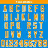 Custom Blue Orange Football Jersey Personalized Football Shirts for Men Women  Printed Team Name Number Logo