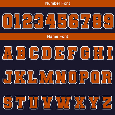 Custom Navy White Orange Waterproof Varsity Jackets Personalized Stitched Name Number Logo to Letterman Jackets enthsush