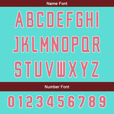 Custom Pink Cyan Football Jersey Personalized Gradient Football Shirts for Men Printed Team Name Number Logo