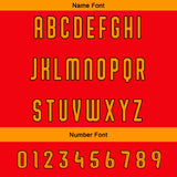 Custom Red Orange Football Jersey Personalized Gradient Football Shirts for Men Printed Team Name Number Logo