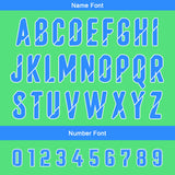 Custom Green Blue Football Jersey Personalized Gradient Football Shirts for Men Printed Team Name Number Logo