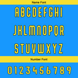 Custom Blue Yellow Football Jersey Personalized Gradient Football Shirts for Men Printed Team Name Number Logo