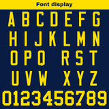 Custom Navy Yellow Football Jersey Personalized Football Shirts for Men Women  Printed Team Name Number Logo