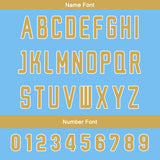 Custom Sky Blue Bright Yellow Football Jersey Personalized Gradient Football Shirts for Men Printed Team Name Number Logo