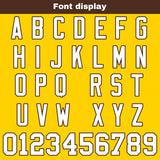 Custom Yellow Brown Football Jersey Personalized Football Shirts for Men Women  Printed Team Name Number Logo