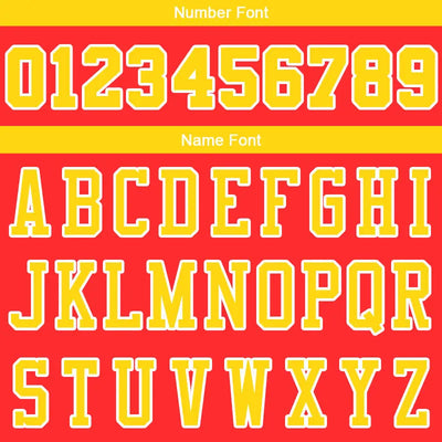 Custom Stitched Basketball Jersey for Men, Women And Kids Red-Yellow-White enthsush