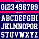 Custom Navy Pink Sleeve Hoodies for Men Women Shirts with Hoods Printed Name Logo