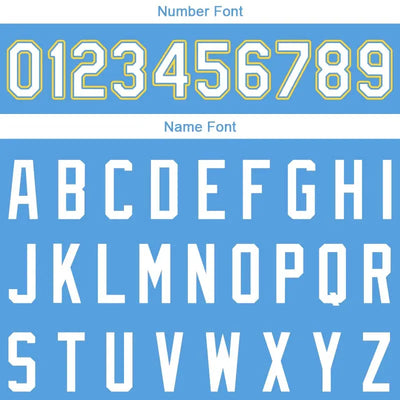Custom Stitched Basketball Jersey for Men, Women And Kids Light Blue-White-Yellow enthsush