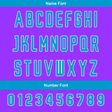 Custom Purple Blue Football Jersey Personalized Gradient Football Shirts for Men Printed Team Name Number Logo