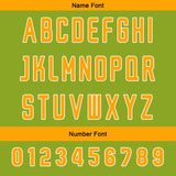 Custom Green Vibrant Orange Football Jersey Personalized Gradient Football Shirts for Men Printed Team Name Number Logo